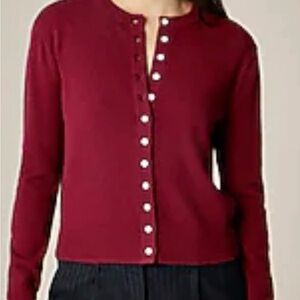 Ann Taylor Burgundy Cardigan Sweater